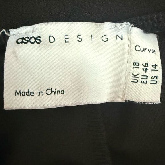 ASOS Curve Black Flare Pull On Pants Professional Style Women’s Size 14 - Picture 3 of 6